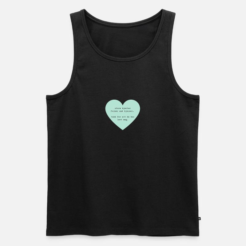 Herzblauer Kindergarten - Männer Premium Bio Tank Top - Schwarz