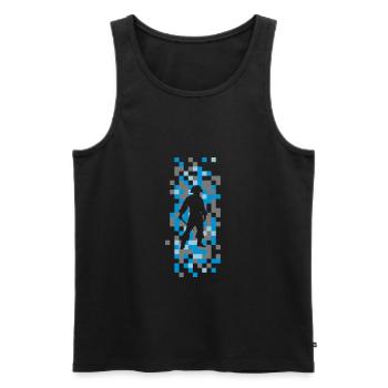 pirat kachel Muster abstrakt Motiv Grafik Geschenk - Männer Premium Bio Tank Top - Schwarz - Vorne - AI Model Male 178 light (178cm)