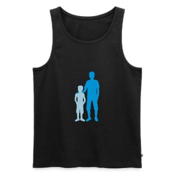 Silhouette grand frère frère - Débardeur bio Premium Homme - noir - Devant - Michal (187cm)
