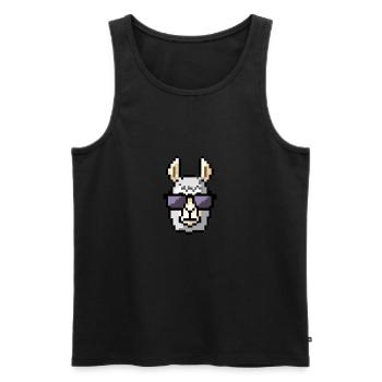 Alpaka Pixel Style - Männer Premium Bio Tank Top - Schwarz - Vorne - AI Model Male 178 light (178cm)