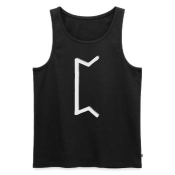 Futhark Runenalphabet Perth - Männer Premium Bio Tank Top - Schwarz - Vorne - AI Model Male 178 light (178cm)