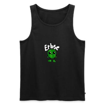 ErbseCartoon Figur süß - Männer Premium Bio Tank Top - Schwarz - Vorne - AI Model Male 178 light (178cm)