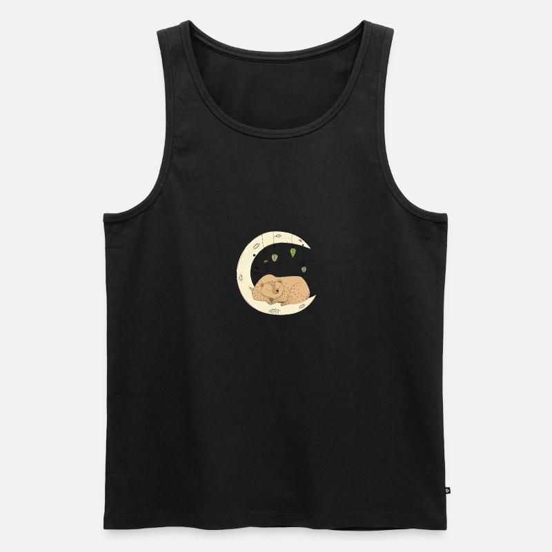 Bär schlafend Mond - Männer Premium Bio Tank Top - Schwarz
