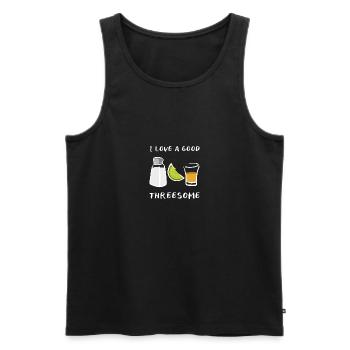 Tequila Threesome Funny Alcohol Party Dire - Débardeur bio Premium Homme - noir - Devant - AI Model Male 178 light (178cm)