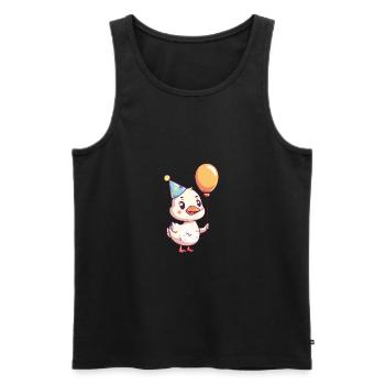 Gans Geburtstag Comic - Männer Premium Bio Tank Top - Schwarz - Vorne - AI Model Male 178 light (178cm)