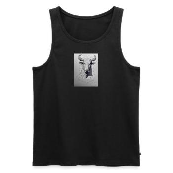 Skizze eines Stiers - Männer Premium Bio Tank Top - Schwarz - Vorne - Michal (187cm)