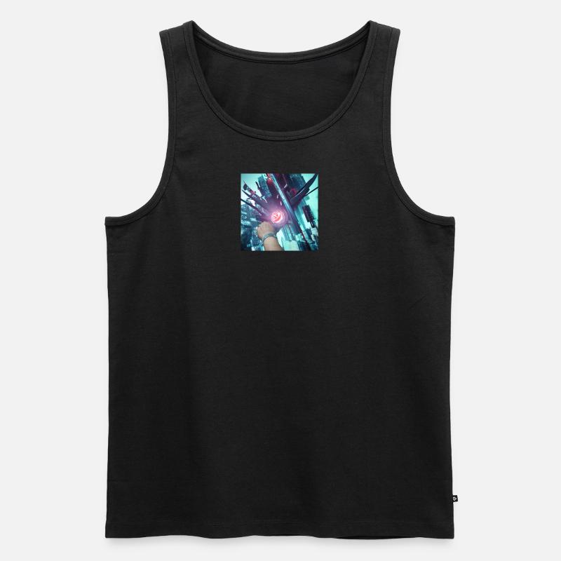Hand mit Messern - Männer Premium Bio Tank Top - Schwarz