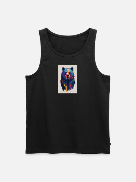 Farbenbär - Männer Premium Bio Tank Top - Schwarz