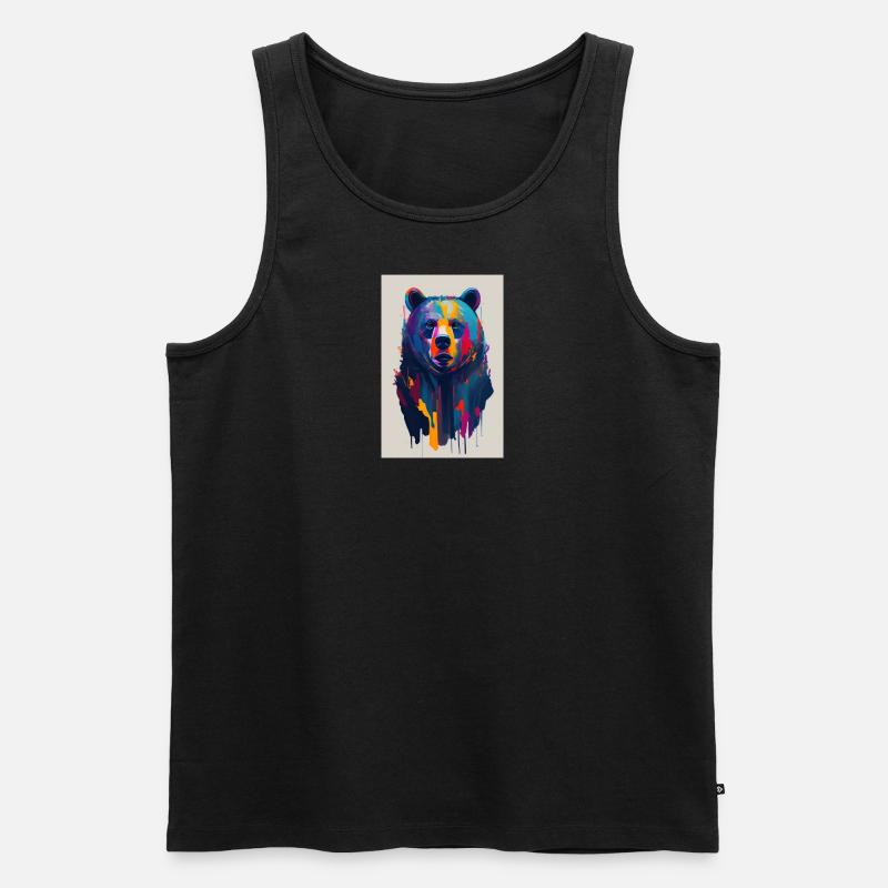 Farbenbär - Männer Premium Bio Tank Top - Schwarz