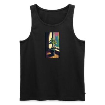 Ganja - Männer Premium Bio Tank Top - Schwarz - Vorne - Michal (187cm)