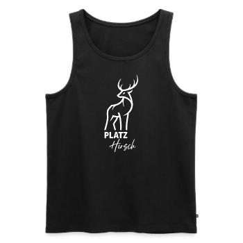 Platzhirsch weiss - Männer Premium Bio Tank Top - Schwarz - Vorne - Michal (187cm)