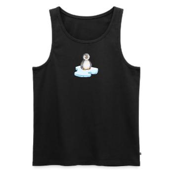 Pingouin sur une banquise - Débardeur bio Premium Homme - noir - Devant - AI Model Male 178 light (178cm)