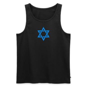 Israel Star Star of David Hexagram Judaism Symbol - Men's Premium Organic Tank Top - black - Front - AI Model Male 178 light (178cm)