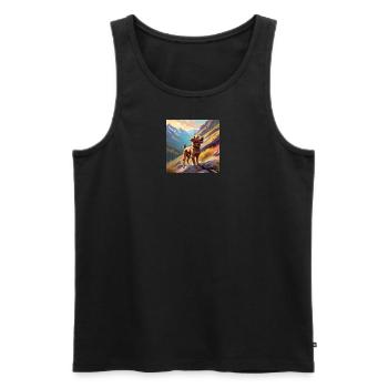 8 nohh5PX2sK16UfO - Men's Premium Organic Tank Top - black - Front - AI Model Male 178 light (178cm)