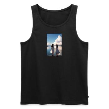 Freundinnen - Männer Premium Bio Tank Top - Schwarz - Vorne - Michal (187cm)