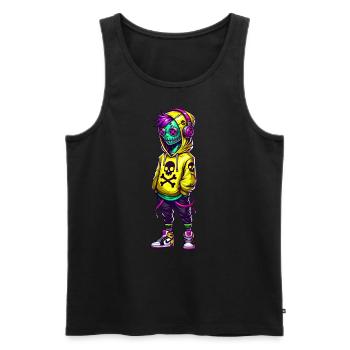 Stylish zombie skater - Men's Premium Organic Tank Top - black - Front - AI Model Male 178 light (178cm)