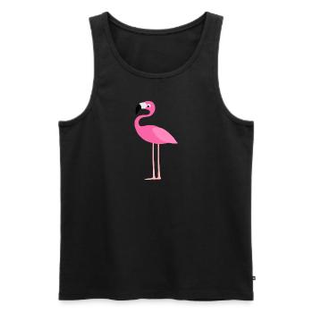 Flamingo in simple style - pink bird - Men's Premium Organic Tank Top - black - Front - AI Model Male 178 light (178cm)