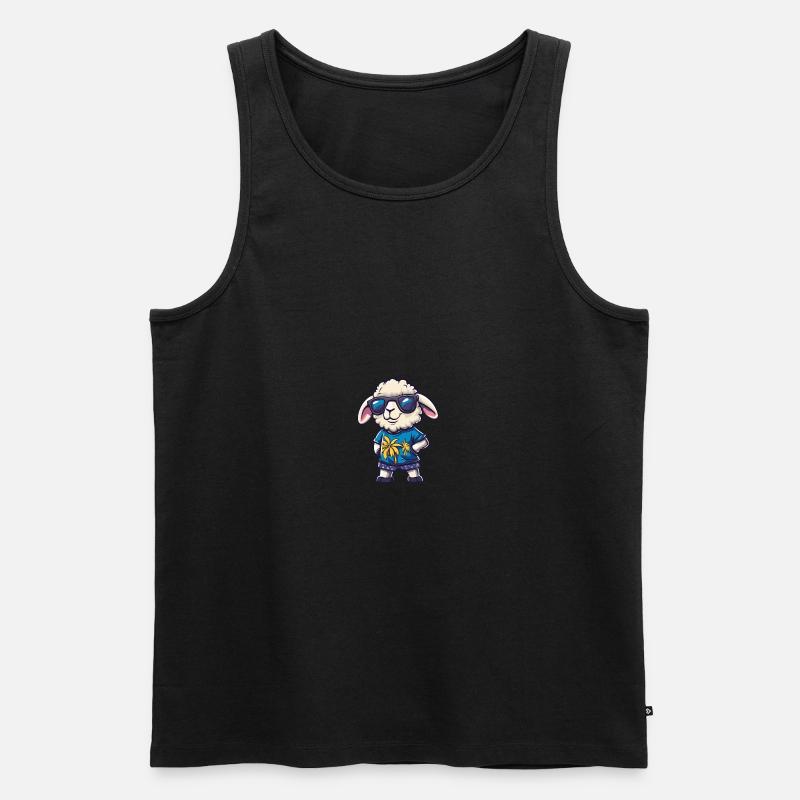 Schaf Comic Cool Sommer - Männer Premium Bio Tank Top - undefined