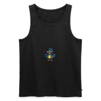 Pfau Vogel Comic Cool Sommer - Männer Premium Bio Tank Top - Schwarz - Vorne - Michal (187cm)