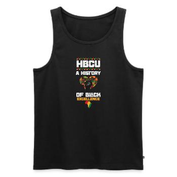HBCU A History Of Black Excellence - Men's Premium Organic Tank Top - black - Front - AI Model Male 178 light (178cm)