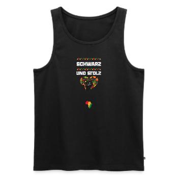 Schwarz und stolz - Männer Premium Bio Tank Top - Schwarz - Vorne - Michal (187cm)