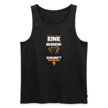 Eine bessere Zukunft aufbauen - Männer Premium Bio Tank Top - Schwarz - Vorne - Michal (187cm)