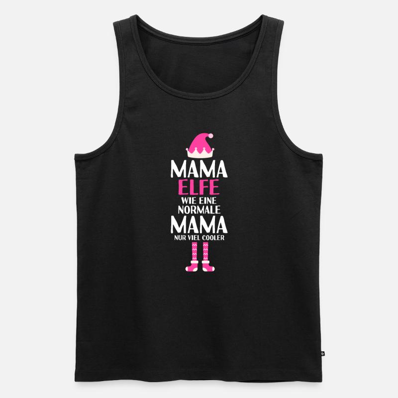 Mama Elfe Mama Elf Geschenk - Männer Premium Bio Tank Top - Schwarz