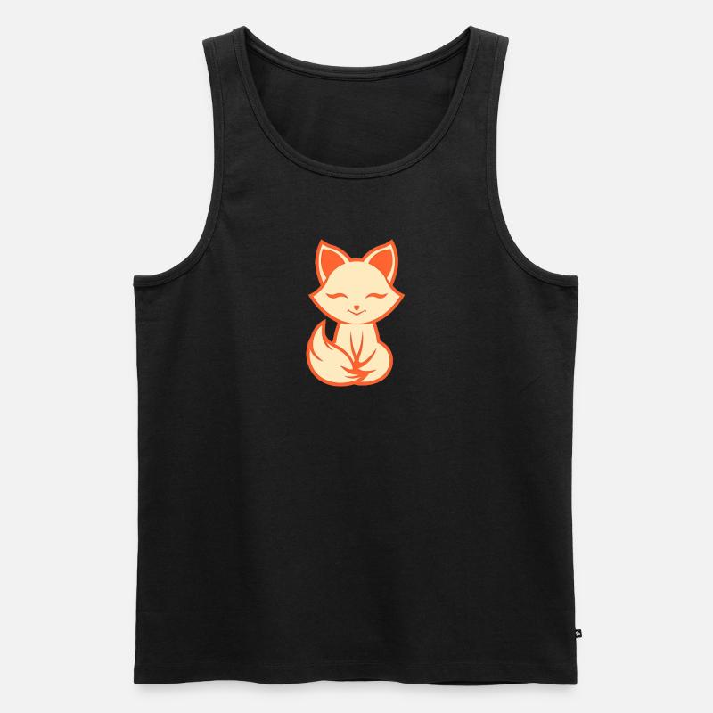 Fuchs Logo, einfaches Fuchs Design - Männer Premium Bio Tank Top - Schwarz