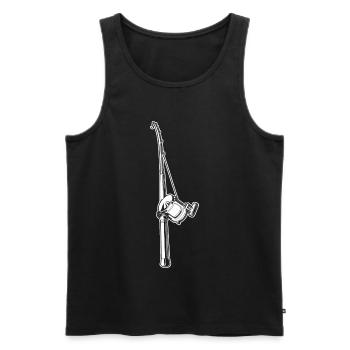 Angelrute - Männer Premium Bio Tank Top - Schwarz - Vorne - Michal (187cm)