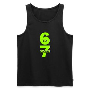 Six Seven - 67 - Faute de frappe - Mème - Basket - 6-7 - Débardeur bio Premium Homme - noir - Devant - Michal (187cm)