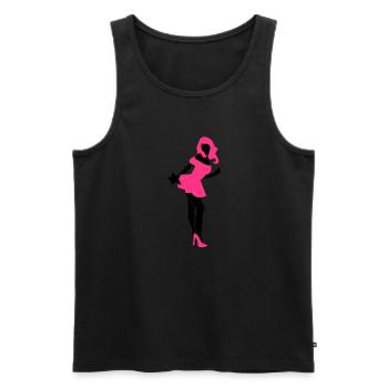 SEXY Dame über Biegung mit rosa High Heels - Männer Premium Bio Tank Top - Schwarz - Vorne - AI Model Male 178 light (178cm)