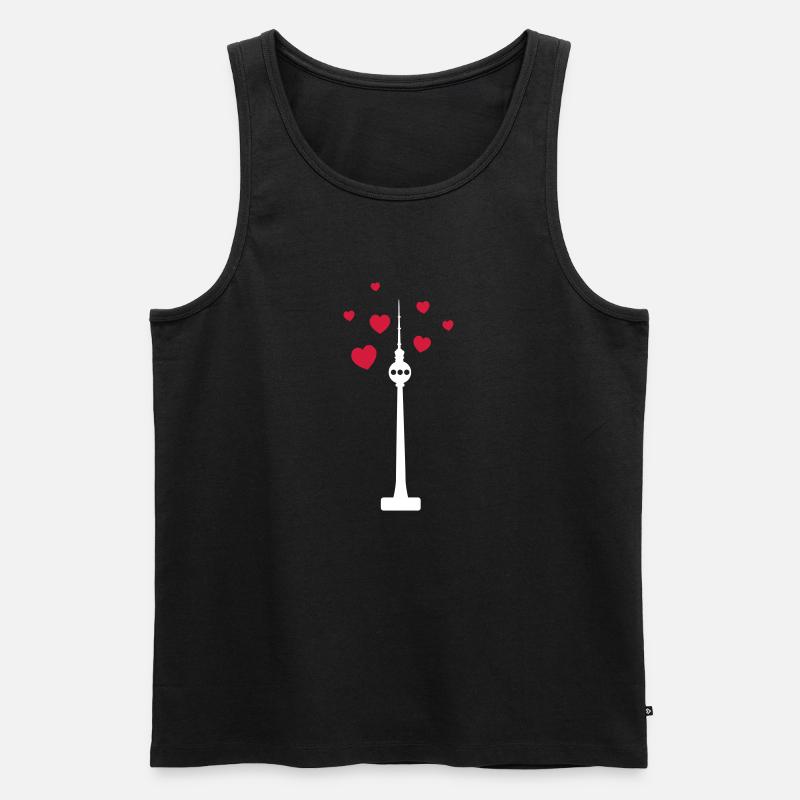 Berlin Tower - Männer Premium Bio Tank Top - Schwarz