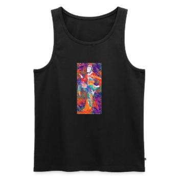 AsianFigure - Men's Premium Organic Tank Top - black - Front - AI Model Male 178 light (178cm)