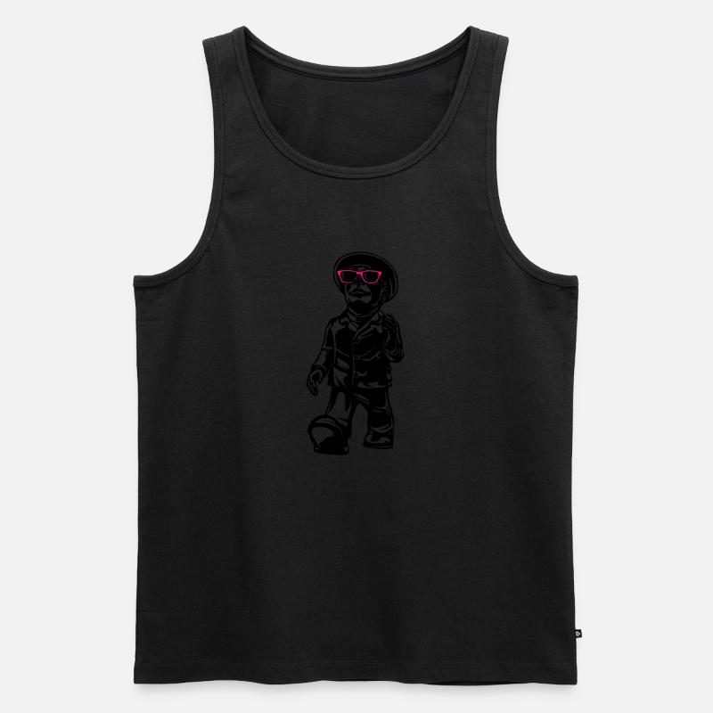 Wiesbadener Einheitsmännchen - Männer Premium Bio Tank Top - Schwarz