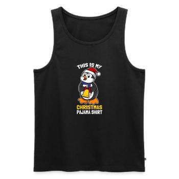 C’est ma chemise de pyjama de Noël Mignon Pingouin - Débardeur bio Premium Homme - noir - Devant - Michal (187cm)