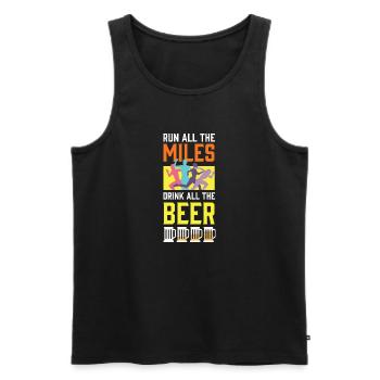 Lustiges Marathon Läufer Laufen Cross Country - Männer Premium Bio Tank Top - Schwarz - Vorne - Michal (187cm)
