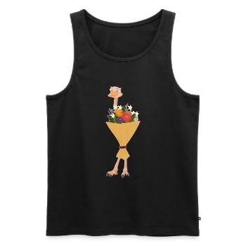 Vogelstrauß - Blumenstrauß mit Straußenvogel - Männer Premium Bio Tank Top - Schwarz - Vorne - AI Model Male 178 light (178cm)