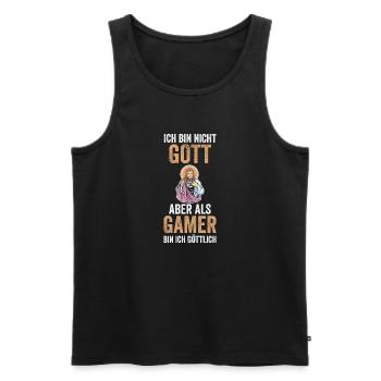 Zocker Zocken Gamer - Männer Premium Bio Tank Top - Schwarz - Vorne - Michal (187cm)