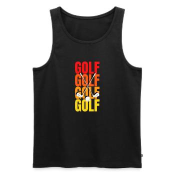 Golf Art: Vibration of the Golf Club - Men's Premium Organic Tank Top - black - Front - AI Model Male 178 light (178cm)