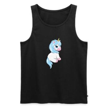 Timide mignon bébé licorne - Débardeur bio Premium Homme - noir - Devant - Michal (187cm)
