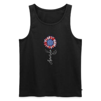 Amerika - USA Amerikanische Flagge Patriotisch 4. Juli - Männer Premium Bio Tank Top - Schwarz - Vorne - Michal (187cm)