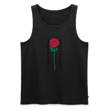 Everything beautiful goes through a thorny path - Men's Premium Organic Tank Top - black - Front - AI Model Male 178 light (178cm)