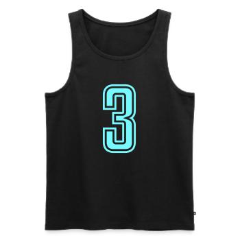 3 - Men's Premium Organic Tank Top - black - Front - Michal (187cm)
