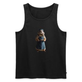 Mamotte cuisinier - Débardeur bio Premium Homme - noir - Devant - Michal (187cm)