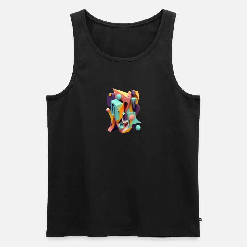 3D - Männer Premium Bio Tank Top - Schwarz