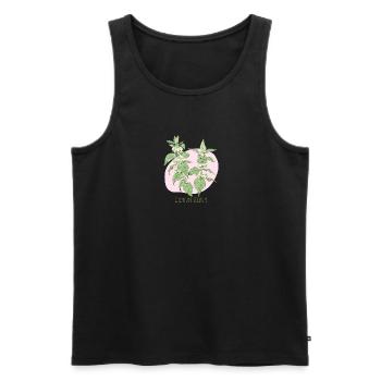 Hellweiße botanische Zeichnung - Männer Premium Bio Tank Top - Schwarz - Vorne - AI Model Male 178 light (178cm)