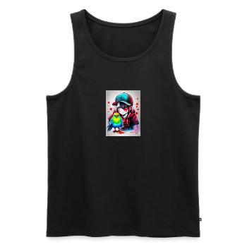 Farbe Papageienmädchen - Männer Premium Bio Tank Top - Schwarz - Vorne - AI Model Male 178 light (178cm)
