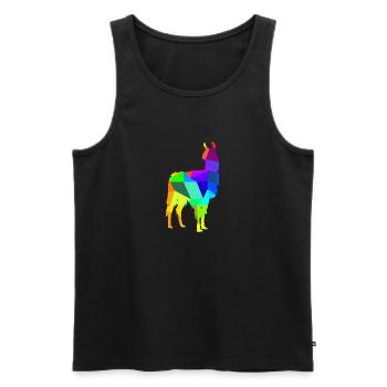 Alpaka Regenbogen Tiere Polygon - Männer Premium Bio Tank Top - Schwarz - Vorne - AI Model Male 178 light (178cm)