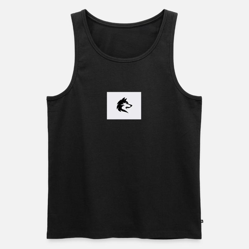 Wolf Try - Männer Premium Bio Tank Top - Schwarz