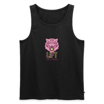 Heben Sie wie ein Tiertiger - Männer Premium Bio Tank Top - Schwarz - Vorne - Michal (187cm)